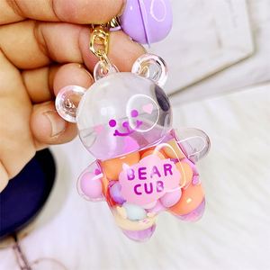 Nuevo Llavero de Oso Líquido con Piedras de Colores, Colgante de Moda para Coche, Muñeca o Bolso, Accesorios para Coche, Regalos de Oso Líquido Aceitado, Llavero para Niños - Product Image 3