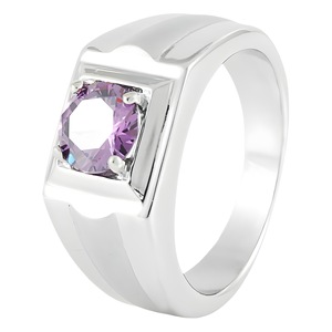 yunnique <b>Titanium</b> Steel <b>Ring</b> With Red Gemstone Prong Setting Geometric Design Unisex Wedding Jewelry Gift - Product Image 5