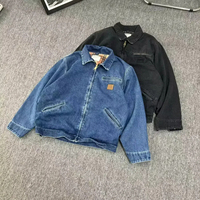 Veste en jean unisexe Detroit J97 en coton 100% délavé et vieilli, coupe lourde, pour hommes, vente en gros