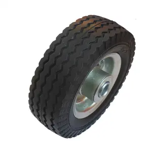 Rueda de neumático de poliuretano sólido a prueba de perforaciones, rueda de espuma de Pu plana libre para carretilla, venta directa de fábrica