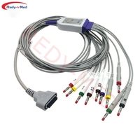 Câble ECG médical 10 brins compatible avec le câble EKG Edan SE-1515 pour surveillance patient