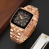 Montres pour hommes Skmei 2434, marque haut de gamme, mode business, quartz, acier inoxydable, cadran carré, calendrier, étanche
