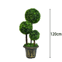 Plantes artificielles en pot, topiaire d'arbre artificiel populaire en gros pour la décoration intérieure, boule de gazon de buis artificielle, bonsaï pour la décoration de la maison