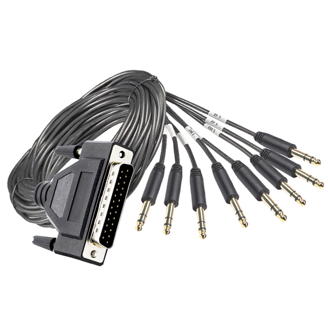 Custom Balanced Snake DB25 to 6.35mm TRS Jack Cable 8 Channel Audio Wire Harness for Studio Mixer Patchbay
