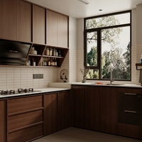 Spécifications du produit : Armoire de rangement haute de cuisine moderne à panneaux surélevés avec poignées pour projets d'appartements haut de gamme