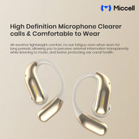 Écouteurs sans fil TWS Miccell pour le gaming 6.0, écouteurs sportifs à crochet d'oreille avec indicateur LED, étanches IPX4 et commandes tactiles