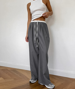 <span class=keywords><strong>Pantaloni</strong></span> Sportivi da <span class=keywords><strong>Donna</strong></span> <span class=keywords><strong>con</strong></span> Blocchi di Colore, Stile Streetwear Europeo e Americano, Vita Alta <span class=keywords><strong>con</strong></span> Coulisse, Gamba Dritta, Casual, per l'Autunno - Product Image 5
