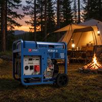 Groupe électrogène diesel Yuchai YC8GF-3 8 kW, triphasé, double tension 400 V, refroidissement par air, portable, pour usage industriel