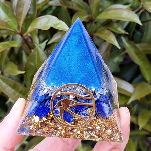 Kogiya <b>Crystal</b> <b>Chip</b> Pyramid Resin Epoxy Craft Eye Of Horus Laser Engraved Home Decoration Desktop Ornament - Product Image 4