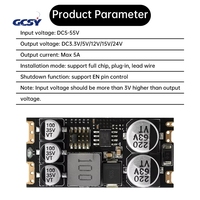Modul Konverter DC-DC Step-Down Buck 5-55V Input 3.3V/5V/12V/15V/24V Output 5A Mendukung SMD Plug-in Leads
