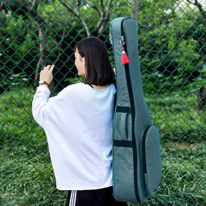 Étui de guitare classique folklorique en gros personnalisé, ensemble de 25 mm d'épaisseur, en coton Oxford imperméable, imprimable, sac de guitare à bandoulière - Product Image 2