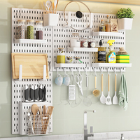 Rak Penyimpanan Dinding Pegboard Hemat Ruang untuk Kamar Mandi, Garasi, Ruang Tamu, Pajangan Perlengkapan Rumah Tangga
