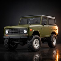 Voiture télécommandée RC Rock Crawler SUV 4x4 verte tout-terrain, style vintage 2 portes, homologuée EN71 CE pour adultes