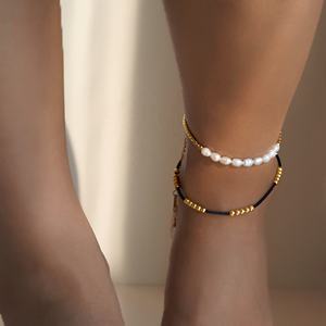 2025 डैज़ा नई गर्मी में 18k सोने की प्लेटेड तरनिश मुक्त स्टेनलेस स्टील रॉको प्राकृतिक मोती मिश्रित डिजाइन क्यूबन - Product Image 1