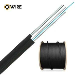 Owire FTTH Serat Optik Kabel Terbaik Harga 4 Core Single Mode Fiber Optic FTTH Indoor Cable ADSS Drum Berat