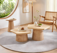 Table basse pentagonale en bois massif, combinaison pour petit salon, table basse créative, style Wabi Sabi, table à thé de petite taille