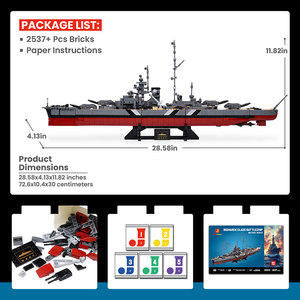 Ensemble <span class=keywords><strong>de</strong></span> blocs <span class=keywords><strong>de</strong></span> construction JMBricklayer Grand Navire <span class=keywords><strong>de</strong></span> <span class=keywords><strong>Guerre</strong></span> Bismarck 2537 pièces en plastique, 14 ans et plus, décoration pour la maison et le bureau, jouet <span class=keywords><strong>de</strong></span> construction pour garçons - Product Image 5