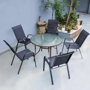 Conjunto <span class=keywords><strong>de</strong></span> Muebles <span class=keywords><strong>de</strong></span> Exterior para Bistro Comercial, Sillas Apilables con <span class=keywords><strong>Mesa</strong></span> <span class=keywords><strong>de</strong></span> Metal para <span class=keywords><strong>Terraza</strong></span> <span class=keywords><strong>de</strong></span> Restaurante - Product Image 4