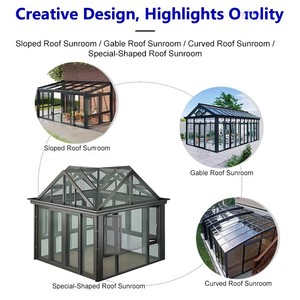 Panneaux de toit inclinés portables en verre trempé modernes pour villa, entrepôt, <span class=keywords><strong>solarium</strong></span> extérieur, patio, jardin, véranda - Product Image 5