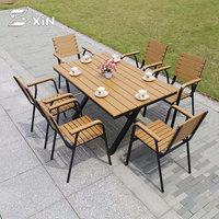 Ensemble table et chaises de style européen pour balcon extérieur, villa, café de loisirs, fête, vacances, ensemble table et chaises de salle à manger