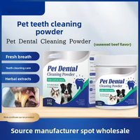 Poudre dentifrice pour animaux de compagnie la plus vendue, chats chiens menthe probiotiques extrait de thé vert élimine les taches haleine fraîche absorption rapide et sûre
