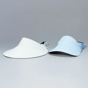 Cappello da sole da spiaggia Logo personalizzato da donna a tesa larga protezione pieghevole UV con visiera senza cuciture