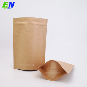 Bao Bì Thực Phẩm Thân Thiện Với Môi Trường Đứng Lên Túi Túi Giấy Màu Nâu Cho Các Loại Thảo Mộc Khô - Product Image 6