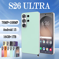 Smartphone S26 Ultra 5G, écran 6,9 pouces, appareil photo IA 108MP pour selfies, 16 Go RAM, 1 To stockage, batterie 8000 mAh, charge rapide, Face ID, empreinte digitale, GPS, double SIM