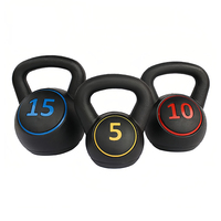 Ensemble de kettlebells en ciment de haute qualité, légers et portables, pour la compétition, 3 pièces, avec support, 5LB 10LB 15LB, pour la musculation à domicile
