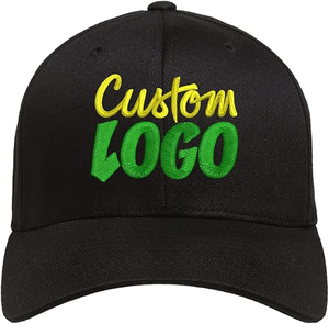 Casquettes de baseball non structurées en coton noir à 6 panneaux, design personnalisé, avec logo brodé sur mesure - Product Image 2