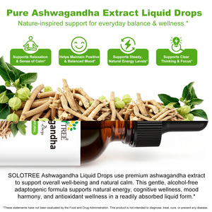 Gotas Líquidas de Ashwagandha SOLOTREE con Extracto de Plantas para Aliviar el Estrés, Calmar, Mejorar el Pensamiento, la Concentración y Equilibrar el Estado de Ánimo - Product Image 4