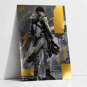 Affiches personnalisées en feuille d'or, impressions d'art, finition brillante numérique métallisée effet <span class=keywords><strong>miroir</strong></span>, illustrations pour expositions Anime/<span class=keywords><strong>Manga</strong></span>/Comic Con - Product Image 5