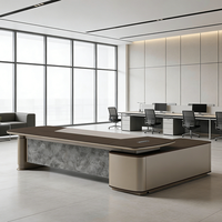 Bureau de direction de luxe pour PDG, mobilier de bureau, bureau de direction en forme de L pour chef d'entreprise
