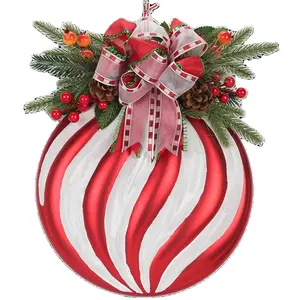 Новый 13,78 "с декоративным Небьющимся блестящим большим плоским шариком, рождественские украшения для рождественской вечеринки
