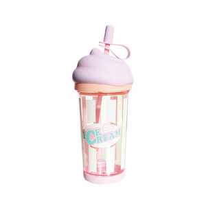 Madou – tasse de paille en forme de crème glacée pour l'été, tasse à café en plastique, bouteilles de Sport pour enfants, gobelet froid personnel, bouteilles <span class=keywords><strong>d</strong></span>'eau pour enfants - Product Image 1