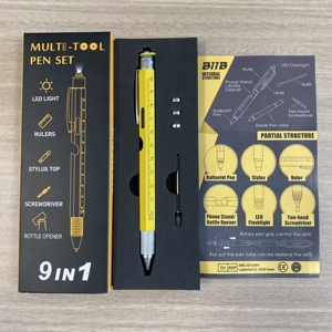 <span class=keywords><strong>Stylo</strong></span> multifonction promotionnel 9 en 1 avec ouvre-<span class=keywords><strong>bouteille</strong></span>, lumière LED, tournevis, règle, niveau, <span class=keywords><strong>stylo</strong></span> à bille en gros avec boîte - Product Image 6