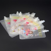 Pochette Doypack transparente réutilisable en PET+PE avec bec verseur pour l'emballage de boissons – Solution de stockage de liquides personnalisable et recyclable