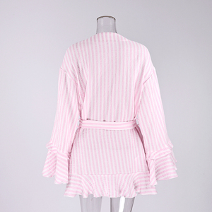 QINSI Pigiama a Doppio Strato in Crepe per Donna, Vestaglia in Garza di <span class=keywords><strong>Cotone</strong></span>, Abbigliamento <span class=keywords><strong>da</strong></span> <span class=keywords><strong>Notte</strong></span> a Maniche Lunghe, <span class=keywords><strong>Camicia</strong></span> <span class=keywords><strong>da</strong></span> <span class=keywords><strong>Notte</strong></span> Femminile - Product Image 5