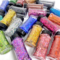 Vente chaude De Noël Holographique Glitter Chunky Mix Laser Paillettes Ensemble Flocon De Neige Arbre Coeur Pentagramme Étoile Hexagone Polyester