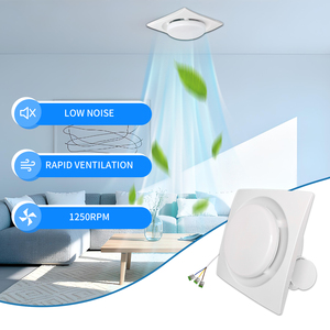 Ventilateur <span class=keywords><strong>extracteur</strong></span> électrique blanc en plastique pour <span class=keywords><strong>salle</strong></span> <span class=keywords><strong>de</strong></span> <span class=keywords><strong>bain</strong></span> et cuisine <span class=keywords><strong>avec</strong></span> lumière LED et roulement à billes, à fixation au plafond - Product Image 2