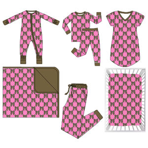 Conjuntos de Pijamas de Bambú Personalizados para Mamá e <span class=keywords><strong>Hija</strong></span>, Conjunto de 2 Piezas para Bebé con Cierre, Pantalones Deportivos para Mujer, Conjuntos Combinados de Bambú para Mamá e <span class=keywords><strong>Hija</strong></span> - Product Image 3