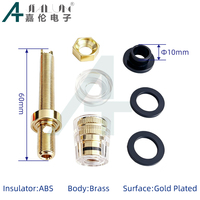 JIALUN 2 pièces Bornes de connexion pour haut-parleur DIY, bornes de liaison pour amplificateur HIFI, en cuivre pur plaqué or, prise banane, boîtier de jonction