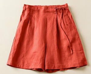 Shorts amples <span class=keywords><strong>taille</strong></span> haute élastique en coton et lin pour <span class=keywords><strong>femme</strong></span>, nouvelle collection été 2026, décontracté, <span class=keywords><strong>grande</strong></span> <span class=keywords><strong>taille</strong></span>, amincissant, avec logo - Product Image 4