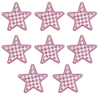 Lot de 8 écussons thermocollants étoiles scintillantes, appliques à sequins à carreaux, broderies DIY pour vêtements, sacs à dos, chapeaux, vestes et décorations