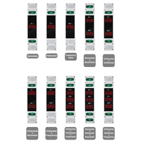 DIN 35mm Rail  Satu Fasa Tiga Fasa AC 80-500V 220V 380V Voltmeter Digital LED Modular Pengukur Amper Pengukur Frekuensi (Hz)