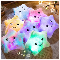 Coussin étoile à cinq branches lumineux tie-dye mignon 24*22/40*35cm, jouet en peluche souriant coloré, coussin de canapé/chaise, cadeau d'anniversaire pour filles