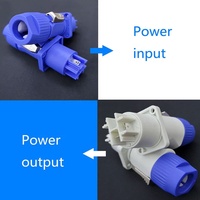 Connecteurs Powercon Femelle SWIELER S109PF 3P, Adaptateur de Châssis, Cuivre Nickelé, ABS Plat, IP40, 230V 20A, Compatible Nac3fca