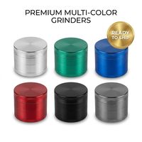 Broyeur à cigarettes de luxe en alliage de zinc de 50 mm, 4 parties, en métal, avec boîte cadeau personnalisée, Kinglo KKL01, pour la vente en gros B2B