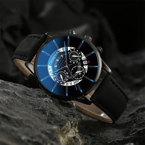 Wholesale Custom LOGO Alloy Fashion Classic Leather <strong>GENEVA</strong> Date WristWatch Calendar Quartz Bracelet and <strong>Watches</strong> <strong>Set</strong> for Men - Product Image 4