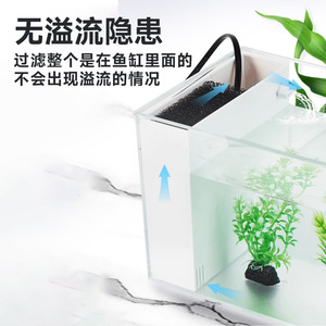 Desktop <b>Mini</b> Filter Aquarium Rectangle Self Cleaning For Beginners Goldfish Turtle <b>Tank</b> With Lighting Eco Design - Product Image 2